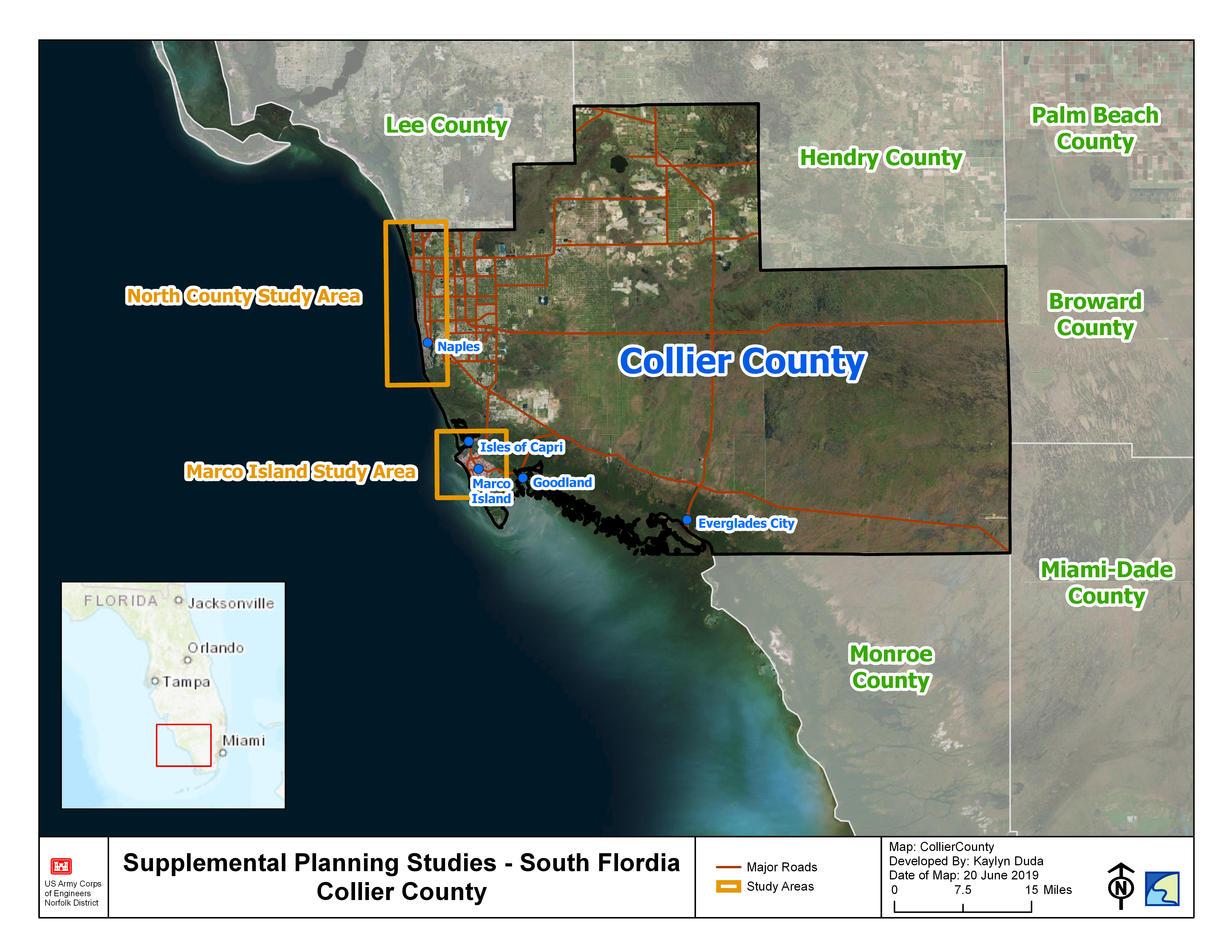 Collier County FL Beach Erosion Control Project Map
